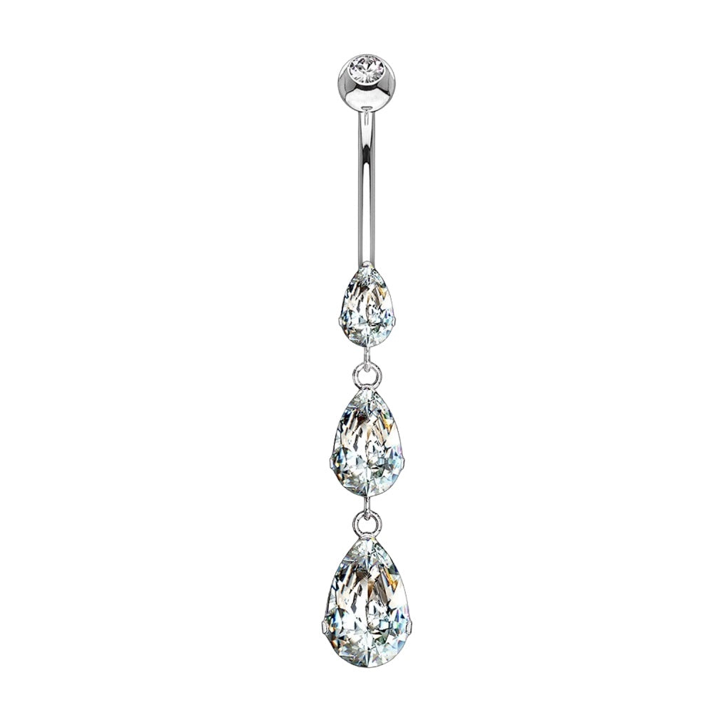 PIERCING OMBELICO CON CRISTALLI  PENDENTI