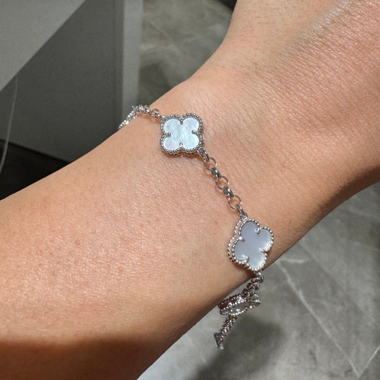 BRACCIALE FIORI CON MADREPERLA