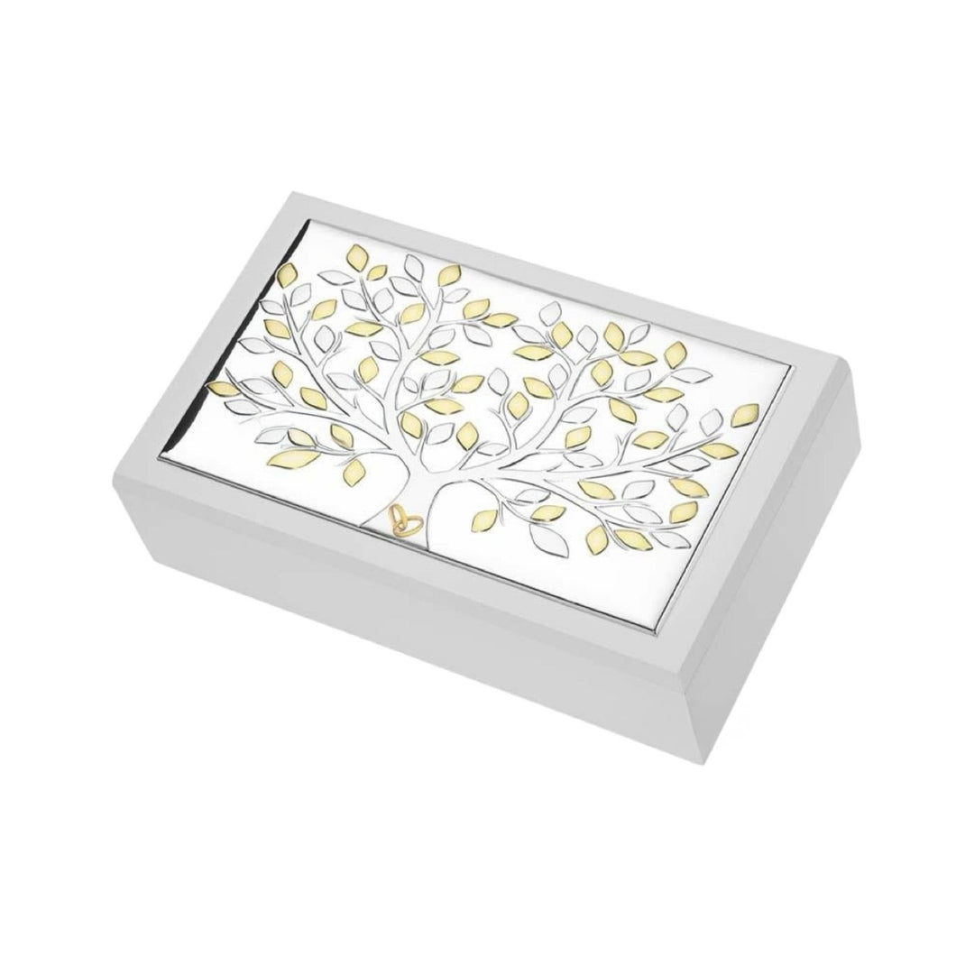 COFANETTO FEDI CON ALBERO FOGLIE DORATE