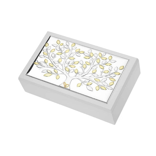 COFANETTO FEDI CON ALBERO FOGLIE DORATE