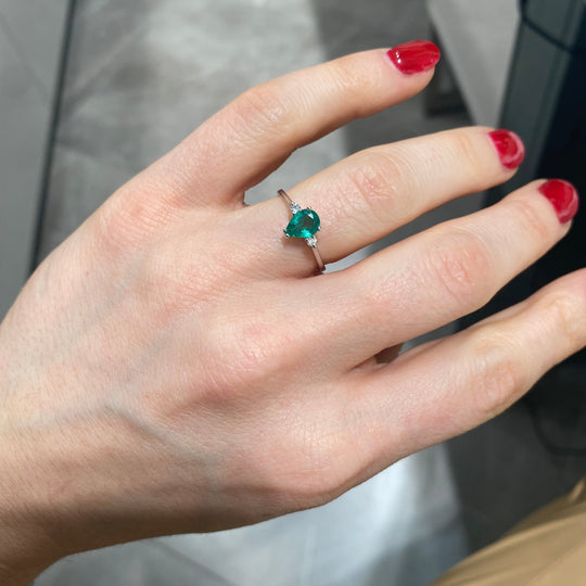 ANELLO SMERALDO GOCCIA