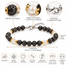 Carica l'immagine nel visualizzatore di Gallery, BRACCIALE SFERE EFFETTO LUNARE E PERLA
