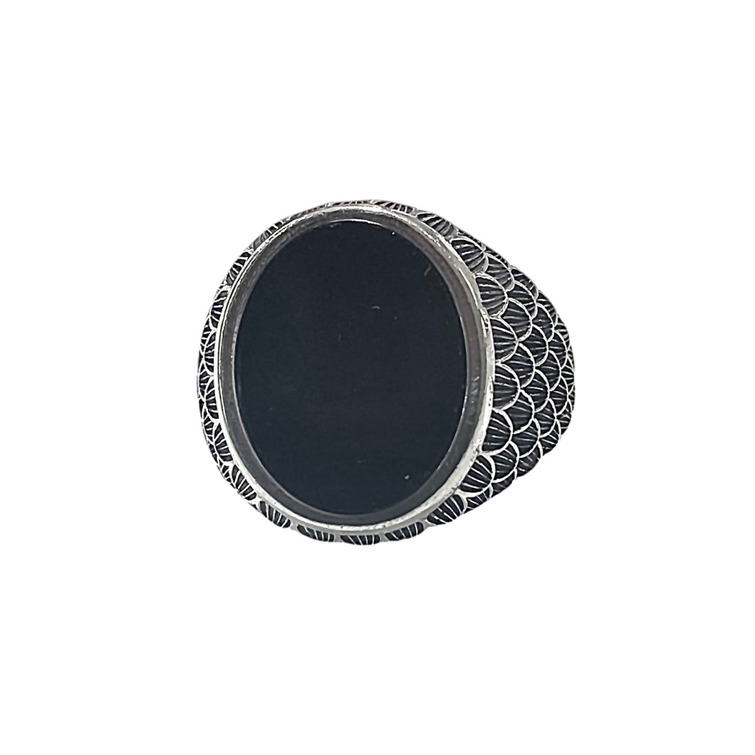 ANELLO UOMO OVALE CON ONICE