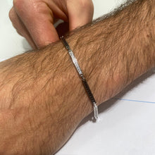 Carica l&#39;immagine nel visualizzatore di Gallery, BRACCIALE UOMO PIASTRINE CON ZIRCONI
