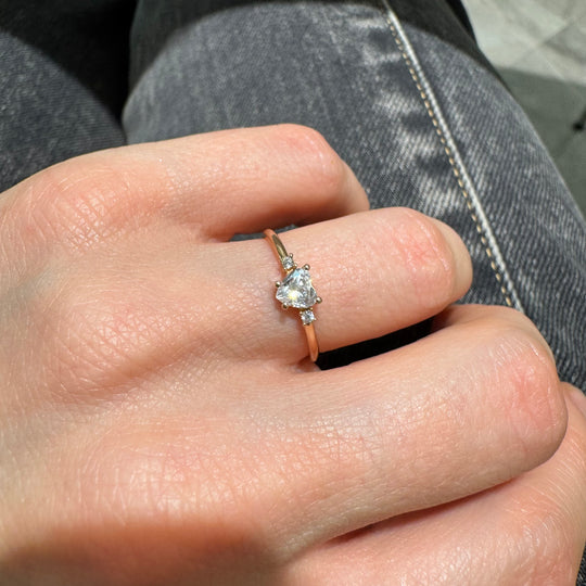 ANELLO CUORE ORO ROSA