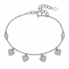 Carica l'immagine nel visualizzatore di Gallery, BRACCIALE CUORI PENDENTI E PUNTI LUCE
