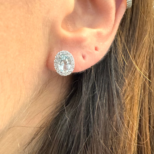 ORECCHINI ACQUAMARINA E DIAMANTI