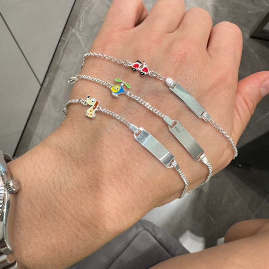 BRACCIALI CON PIASTRINA DA BIMBO/A