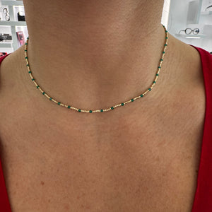 COLLANA PALLINO CON SMERALDI