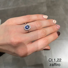 Carica l'immagine nel visualizzatore di Gallery, ANELLO ZAFFIRO E DIAMANTI
