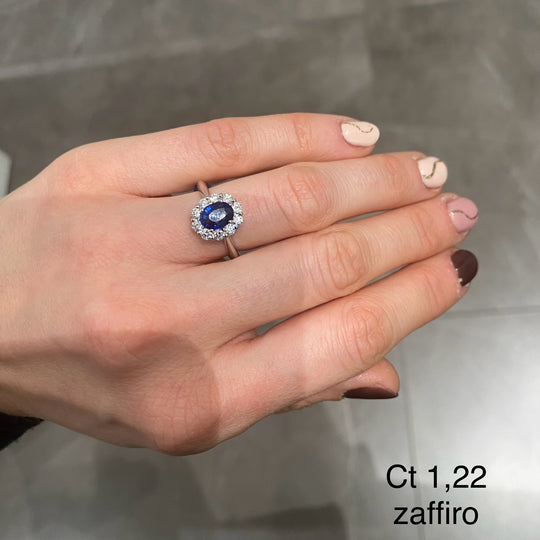 ANELLO ZAFFIRO E DIAMANTI