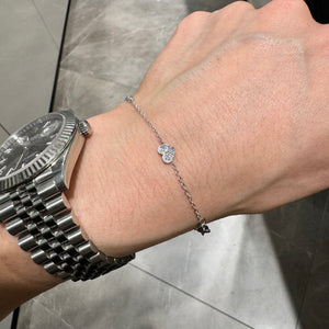 BRACCIALE PUNTI LUCE E CUORE ORO BIANCO