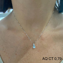 Carica l&#39;immagine nel visualizzatore di Gallery, COLLANA PUNTO LUCE CON ACQUAMARINA E DIAMANTE
