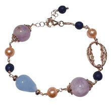 Carica l'immagine nel visualizzatore di Gallery, BRACCIALE AMETISTA, QUARZO, GIADA E PERLA ROSA
