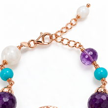 Carica l'immagine nel visualizzatore di Gallery, BRACCIALE PIETRA DI LUNA, AMETISTE E QUARZO
