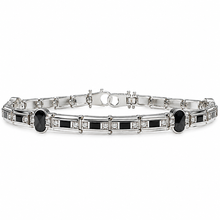 Carica l'immagine nel visualizzatore di Gallery, BRACCIALE IN ARGENTO BLACK ELEGANCE ZIRCONI E PIETRE
