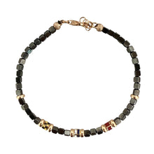 Carica l'immagine nel visualizzatore di Gallery, BRACCIALE IN ARGENTO CON CUBETTI E BANDIERINE BRUNITO
