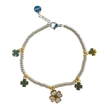 Carica l&#39;immagine nel visualizzatore di Gallery, BRACCIALE QUADRIFOGLI DORATI
