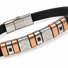 Carica l'immagine nel visualizzatore di Gallery, BRACCIALE TRE PIETRE IN ACCIAIO
