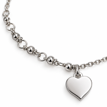 Carica l'immagine nel visualizzatore di Gallery, BRACCIALE CUORE PENDENTE E SFERE LISCE
