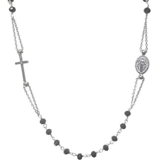 COLLANA ROSARIO PIETRE NERE