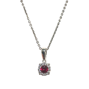 COLLANA PUNTO LUCE ZIRCONE ROSSO