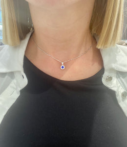 COLLANA PUNTO LUCE ZIRCONE BLU