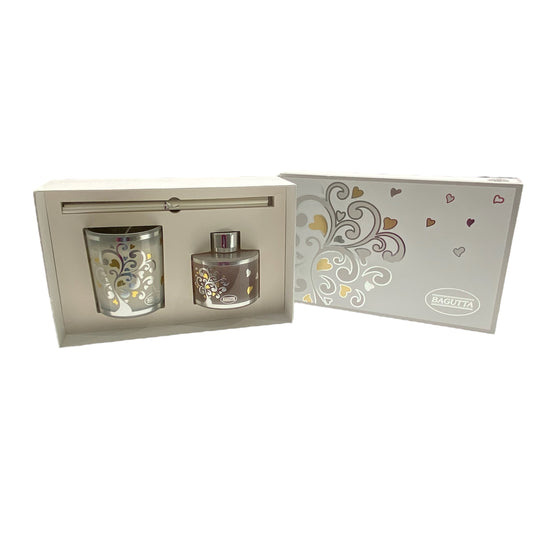 COFANETTO ALBERO E CUORI CANDELA + DIFFUSORE
