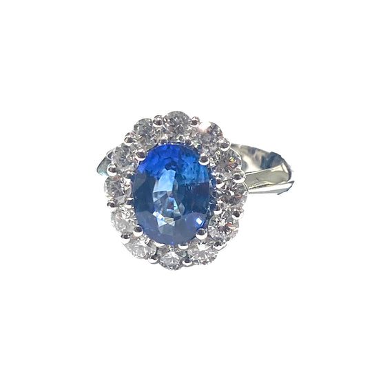 ANELLO ZAFFIRO E DIAMANTI