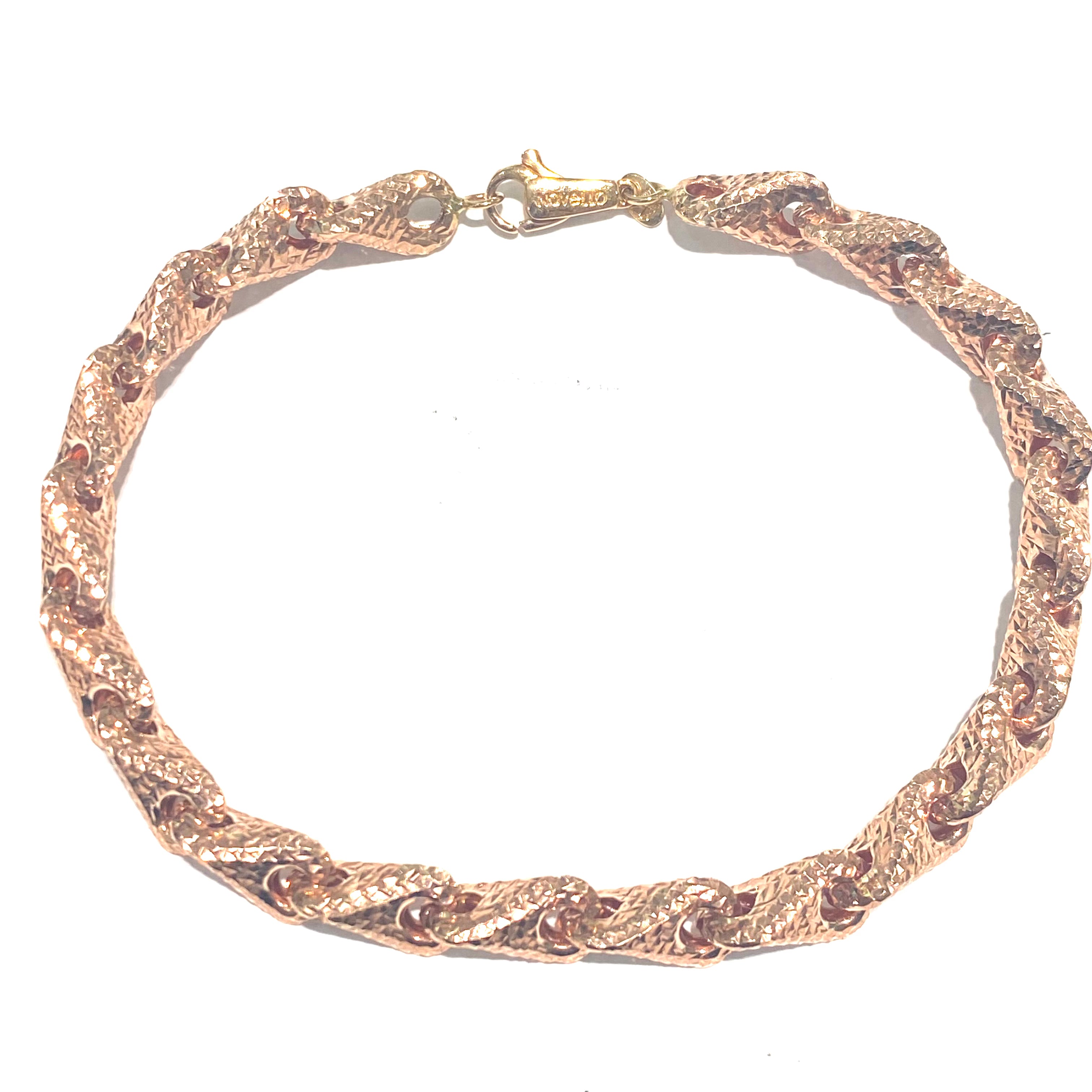 Bracciale Uomo Groumette In Oro Bianco E Giallo 18 Kt Con Zirconi Gr.30 - Foto 1