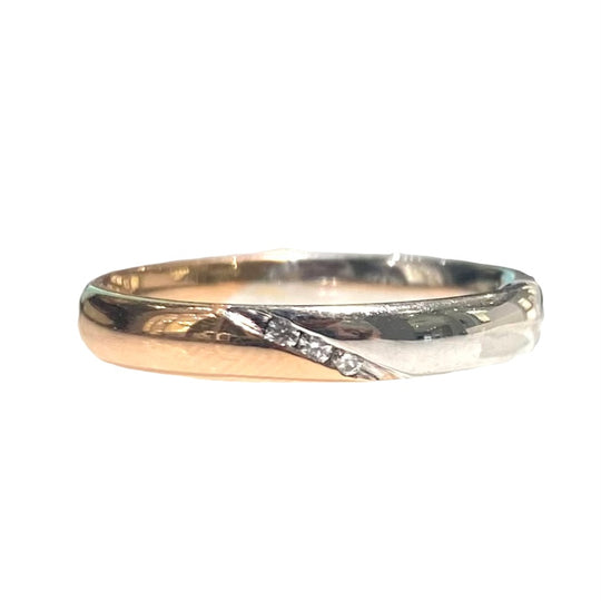 FEDE BICOLOR ORO ROSA E BIANCO CON DIAMANTI 3MM