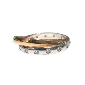 FEDINE INTRECCIATE IN ORO ROSA E BIANCO CON DIAMANTI – GOLDEN ORO SRL