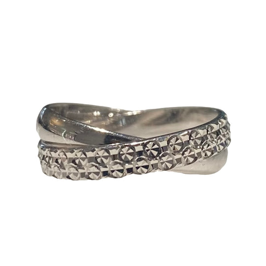 FEDINE INTRECCIATE IN ORO BIANCO DIAMANTATE