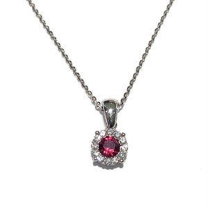 COLLANA PUNTO LUCE ZIRCONE ROSSO