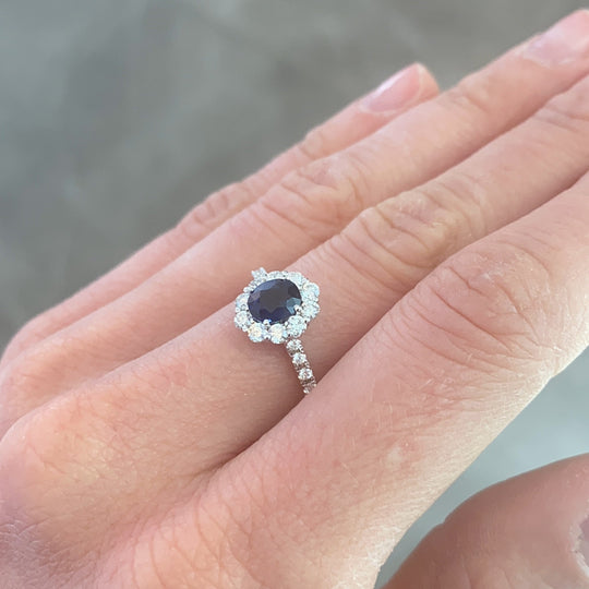 ANELLO ZAFFIRO E DIAMANTI