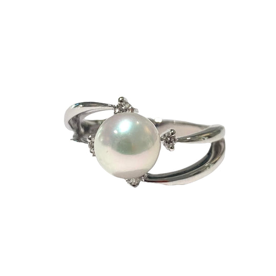 ANELLO PERLA E ZIRCONI IN ORO