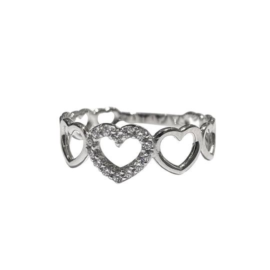 ANELLO CUORI IN ORO BIANCO