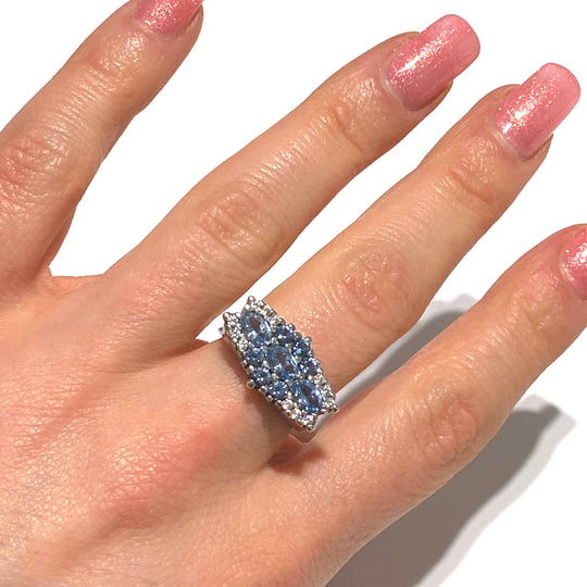 ANELLO CON TOPAZI AZZURRI