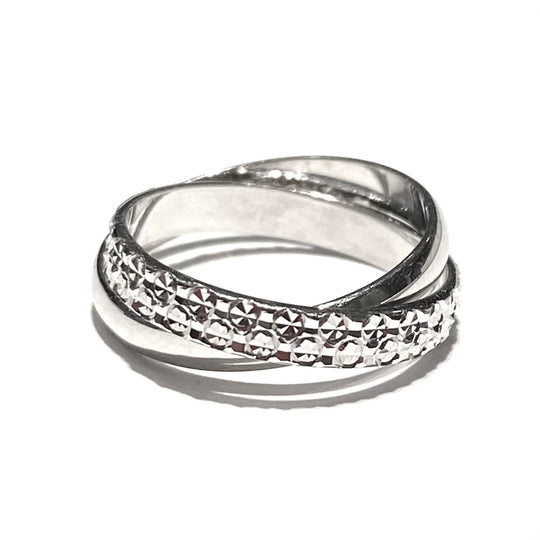 FEDINE INTRECCIATE IN ORO BIANCO DIAMANTATE