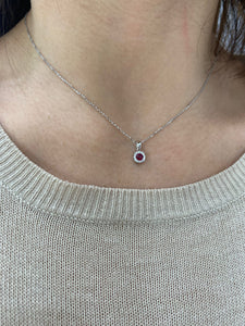 COLLANA PUNTO LUCE ZIRCONE ROSSO