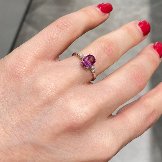 ANELLO TOPAZIO PINK E DIAMANTI