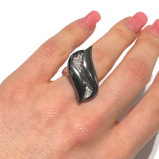 ANELLO ONDA NERA