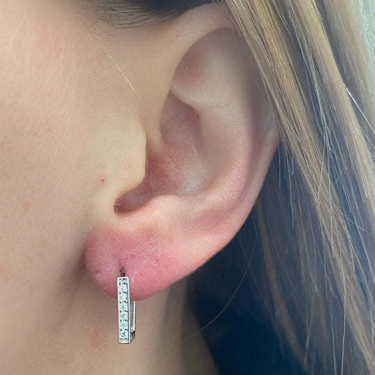 ORECCHINO QUADRATO CON CRISTALLI