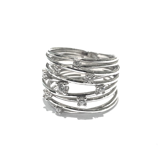 ANELLO FILI INTRECCIATI CON ZIRCONI