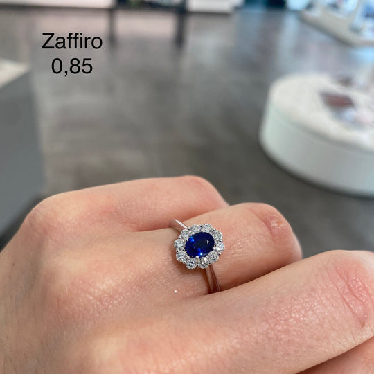 ANELLO ZAFFIRO E DIAMANTI