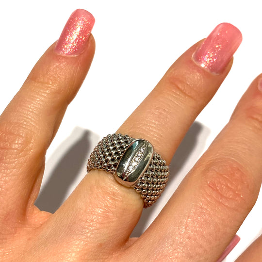 ANELLO IN MAGLIA CON ZIRCONI