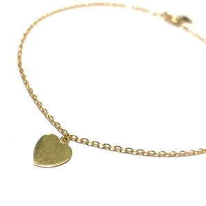 Cavigliera Cuore in oro giallo