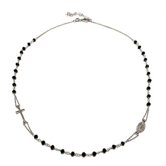 COLLANA ROSARIO PIETRE NERE