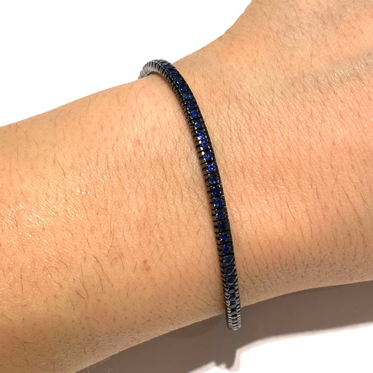 TENNIS IN DIAMANTI E ZAFFIRI BLU