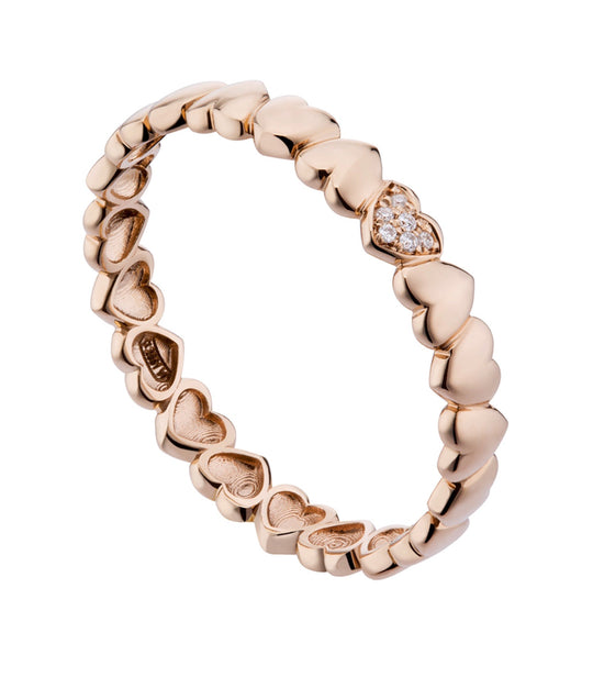 ANELLO CUORE CON DIAMANTI IN ORO ROSA